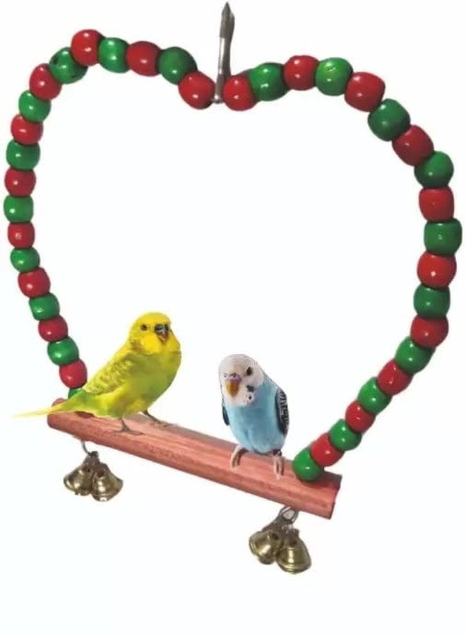 TRADESK Anky Bird Toys Wooden Toy for Birds Cage Toy Hanging, Stylish with Colourful Beads, Natural Chewable Wood, Training Aid,Cockatiel, Lovebird, Budgerigar, Parrot, Canary, Finch - Image 1